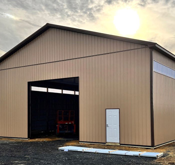 Tan Pole Barn Kit with Sidelights