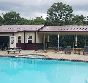 Burgundy Pool House